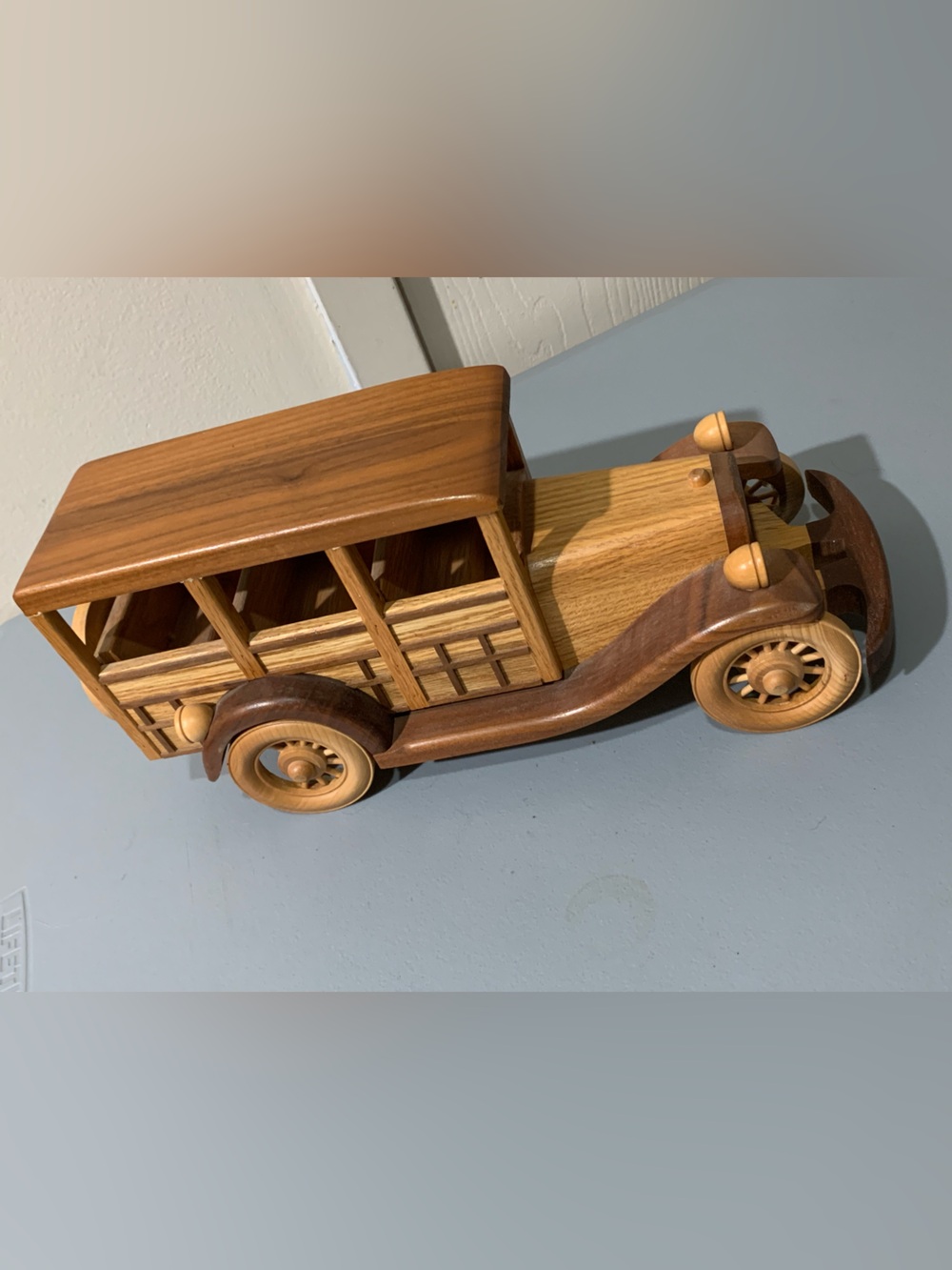 Handcrafted Wooden Toy Wagon Car – Natural Brown